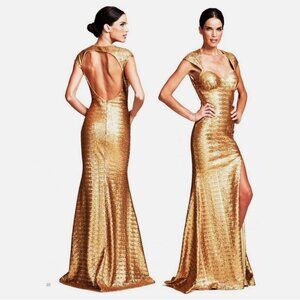 Nicole Bakti Sequin Open Back Gown